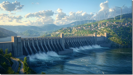 Hydroelectric Dam Producing Clean Energy