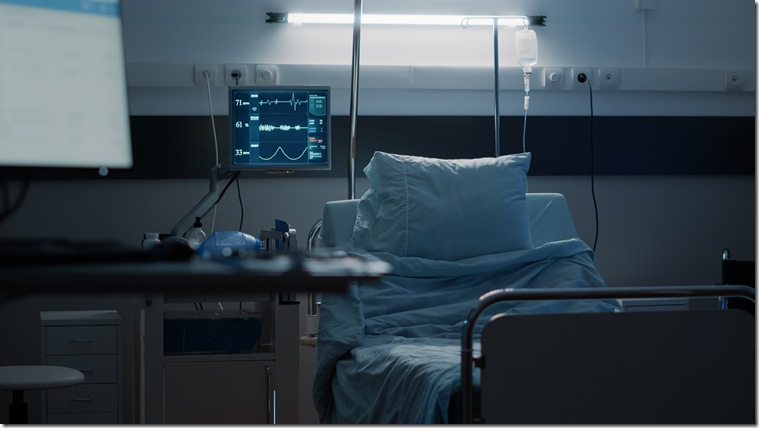 Empty hospital ward designed with medical equipment