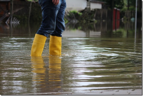 Stiefel im Hochwasser
